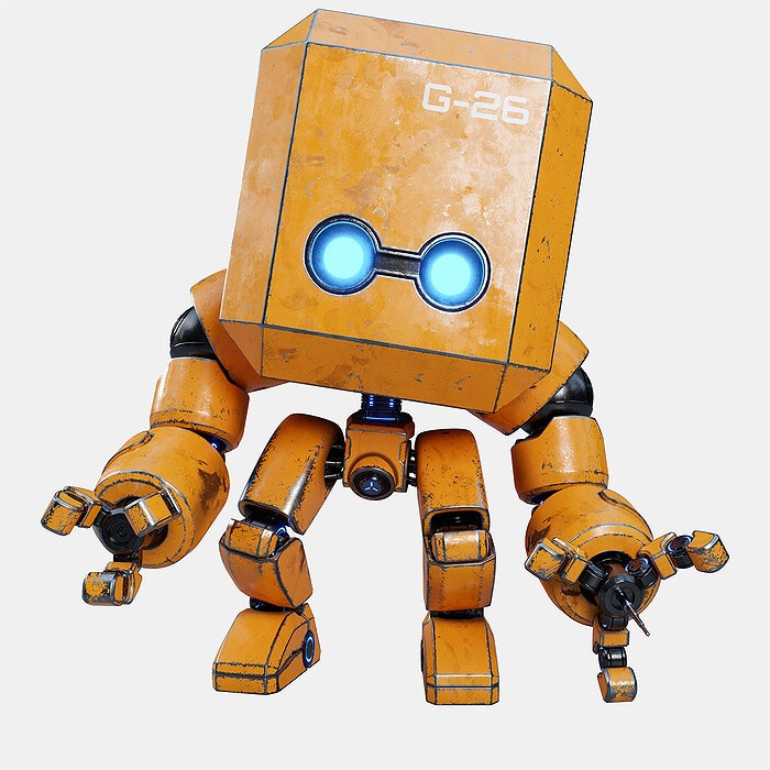 Cute Space Robot Rigged G-26 Yellow