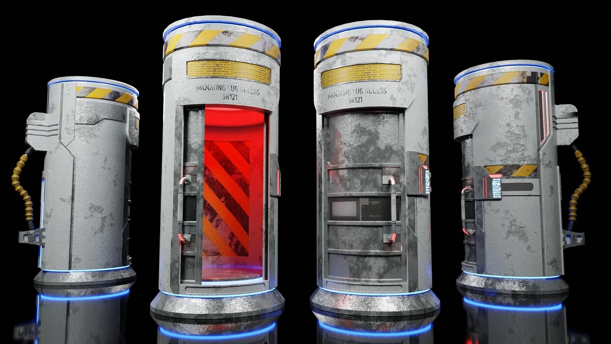 Sci Fi Portal Animated Game Asset