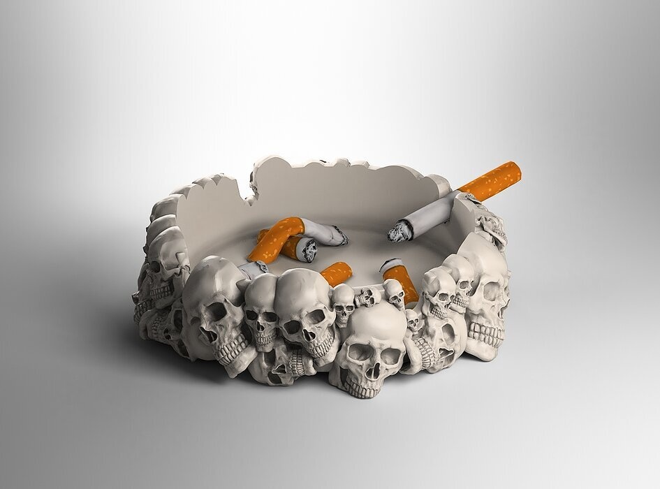 skull ashtray biomechanical skull ashtray robot ashtray