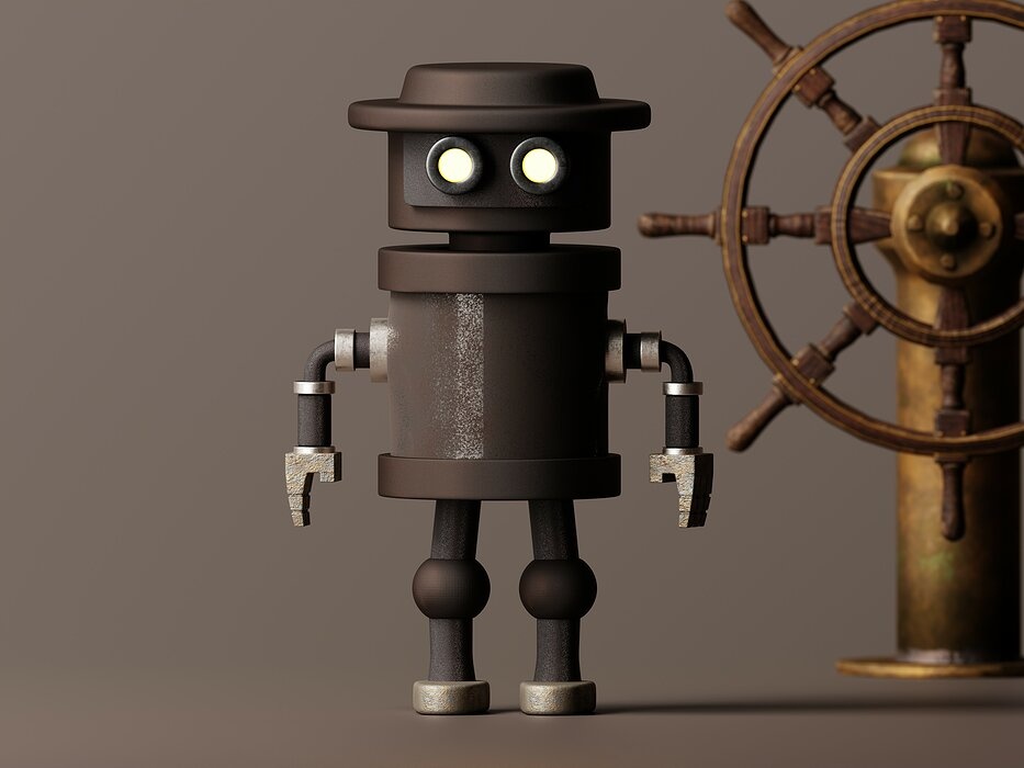 Stylized Robot Guard 3D Model