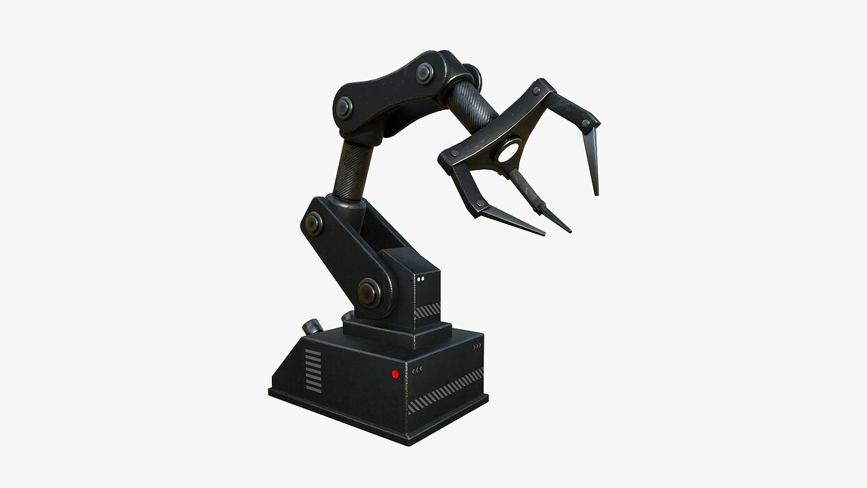 Robotic Hand A06 Black Metal - Machinery Industrial Design