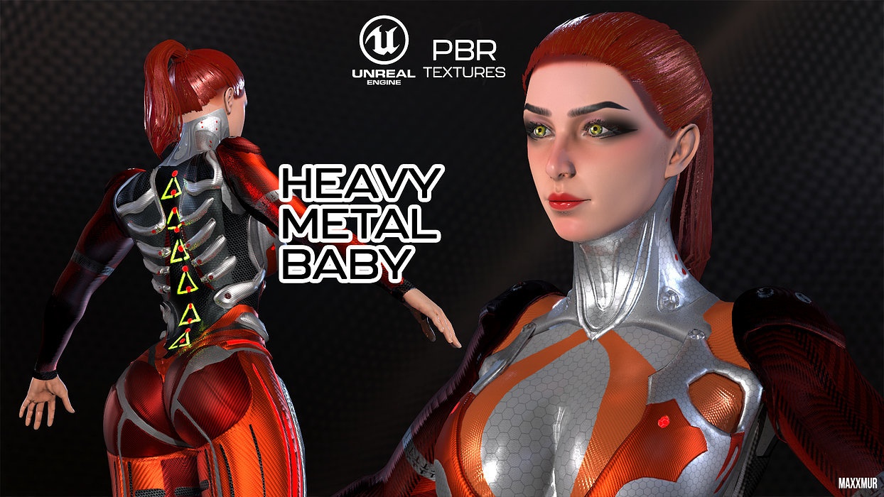 Game Ready Low-Poly PBR character is Heavy Metal Baby