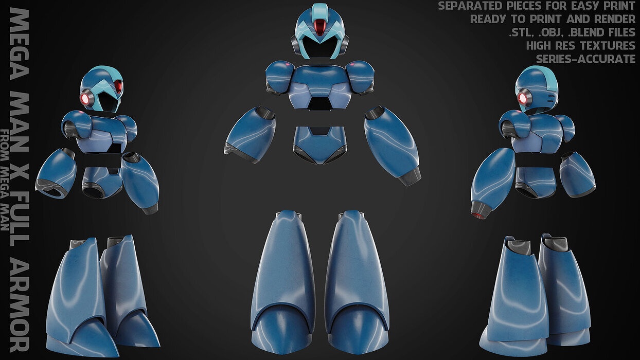 Mega man X Full Armor and Blaster for Cosplay