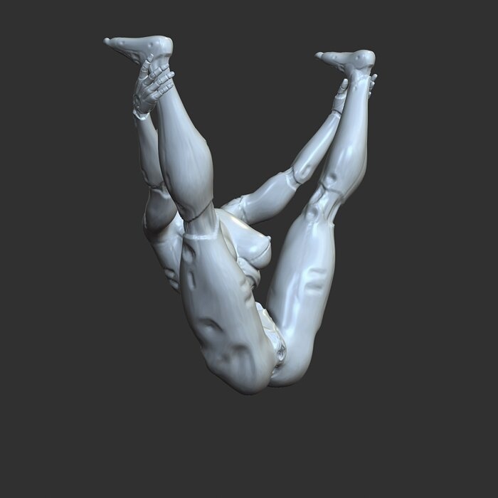 Erotic AI Girl Spreading Legs NSFW STL Figure