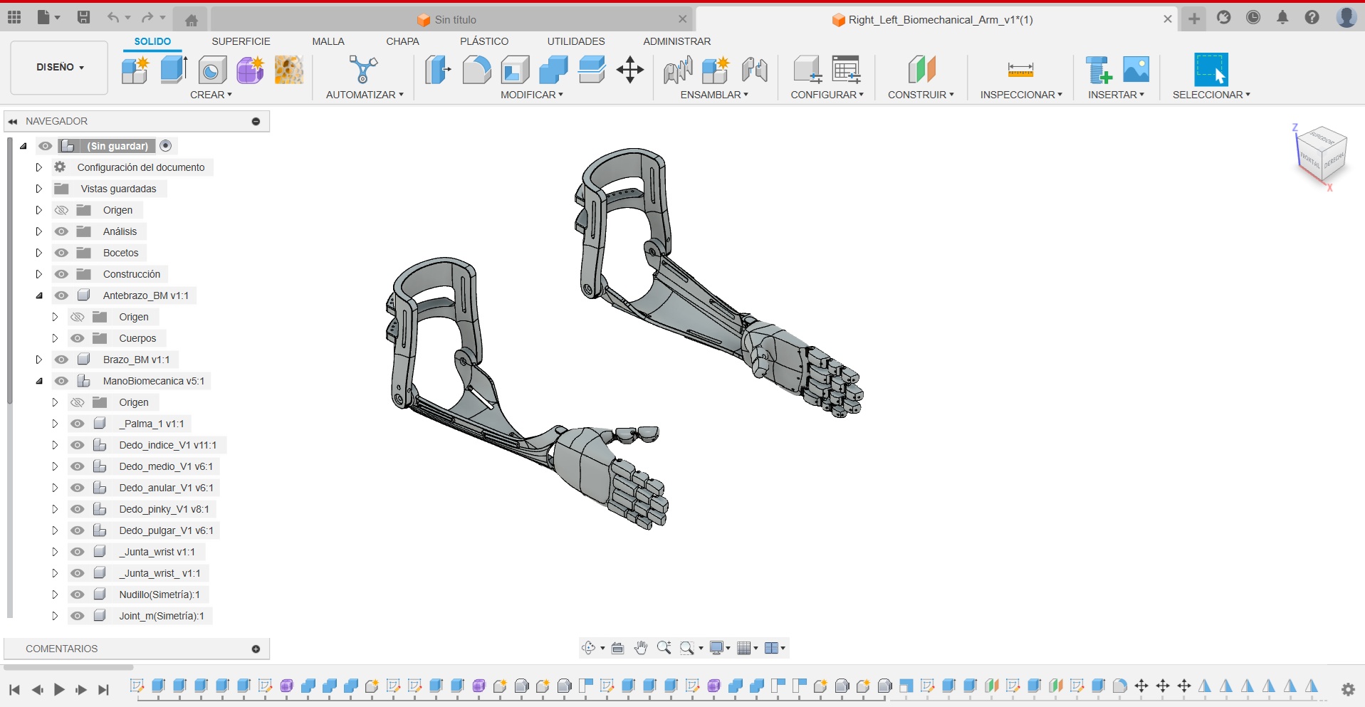 EDITABLE 3D MODEL IN FUSION 360 OF LOW-COST BIOMECHANICAL PROSTHESIS FOR BOTH ARMS - EDITABLE 3D MODEL IN FUSION 360 OF LOW-COST BIOMECHANICAL PROSTHESIS FOR BOTH ARMS