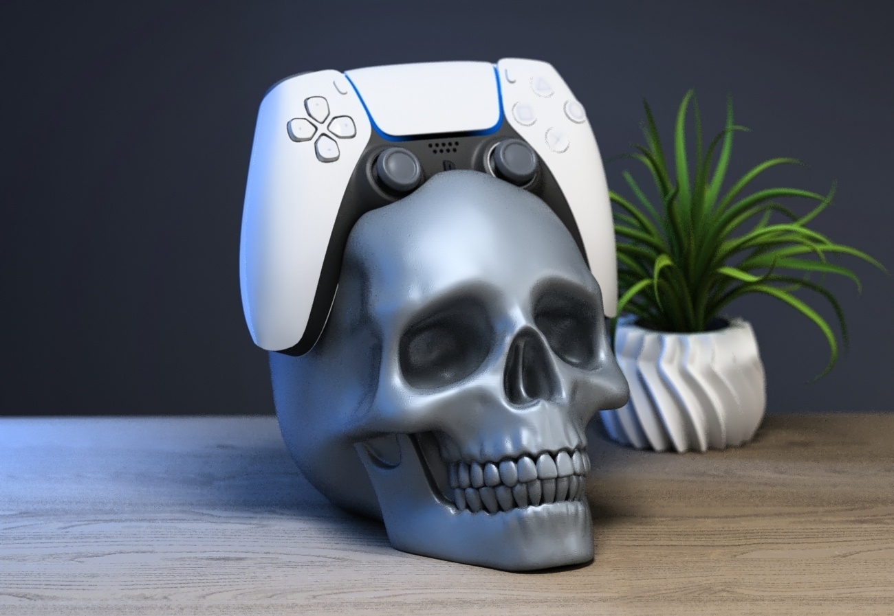 ROBOT SKULL PS5 CONTROLLER STAND, ROBOT SKULL HEAD PS5CONTROLLER HOLDER, ROBOT SKULL PS5 CONTROLLER STAND, PERFECT GAMER GIFT, A294 (1)