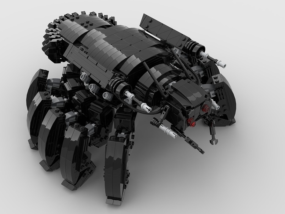 retro futuristic walker tank