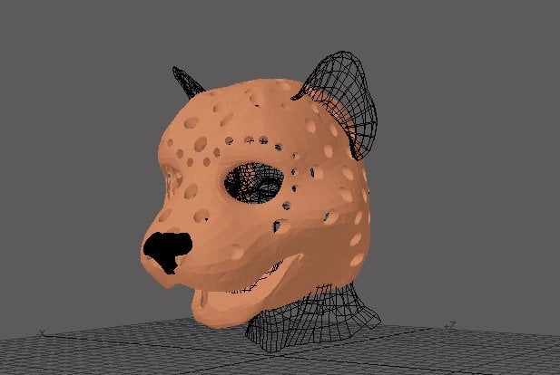 Fursuit- or puppet-head base - version 80 - Khajiit - infill version