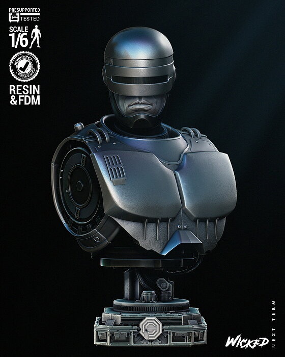 Wicked Movies Robocop Portrait Bust Tested for 3D printing