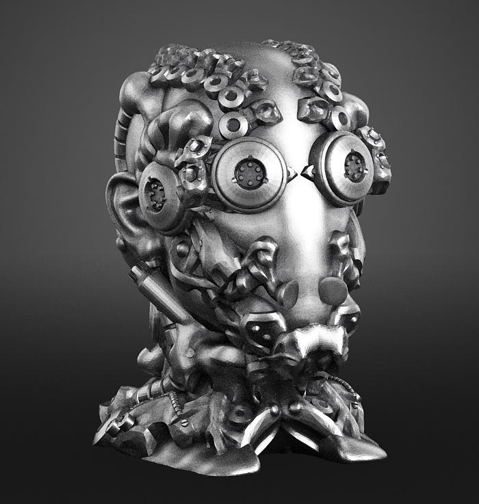HUMAN ROBOT HEAD BUST A04