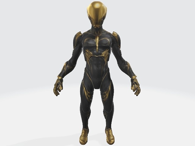 Super black and gold suit