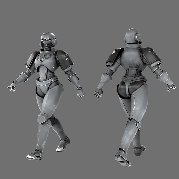 Female Armoured Character Rigged