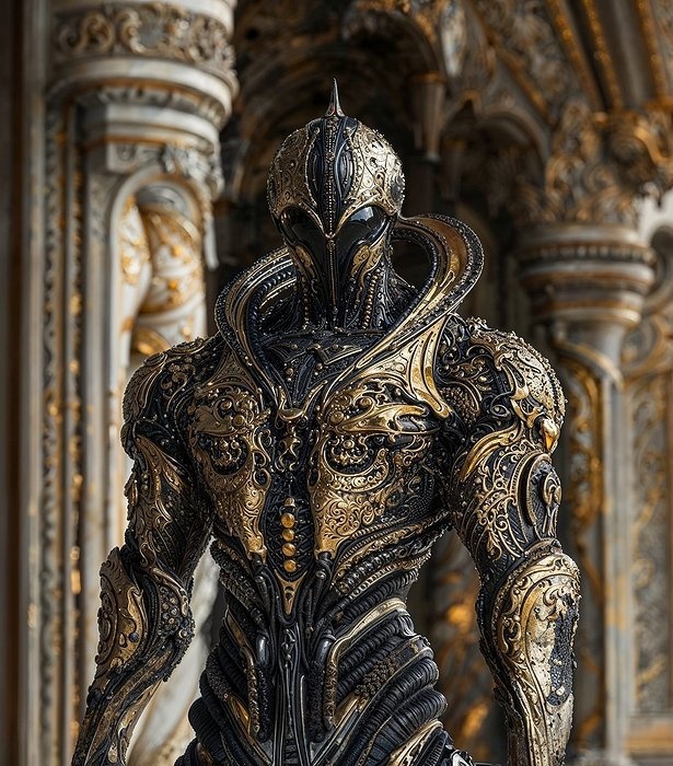 Futuristic Alien Inspired Armor Statue