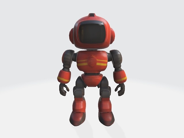 Lowpoly robot fireman
