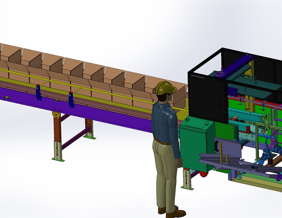 industrial 3D model Bottle carton packing line