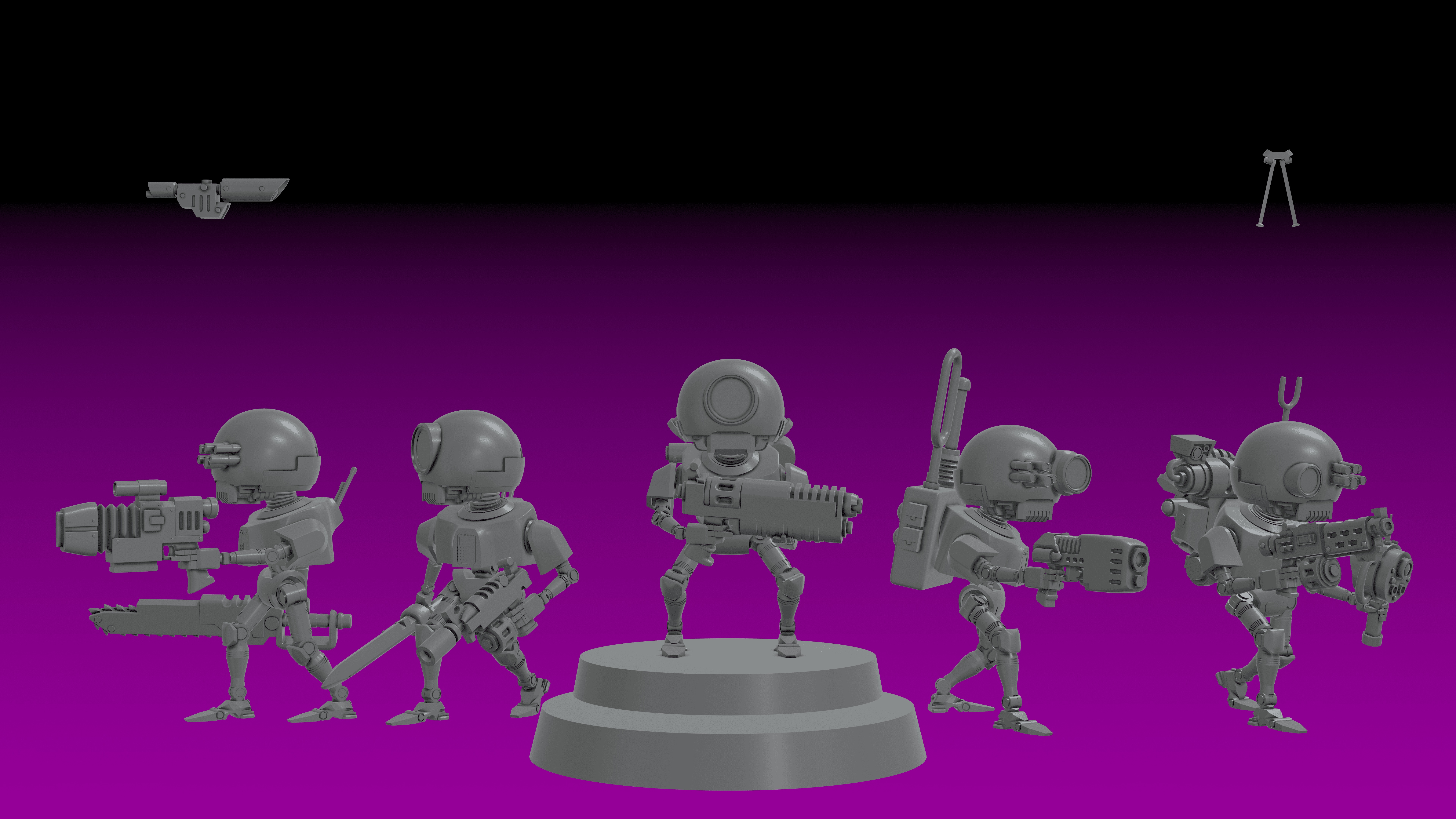 ENGINE CULT SERVOCORES - ASSISTANT DROID SQUAD -MONOPOSE- 28MM