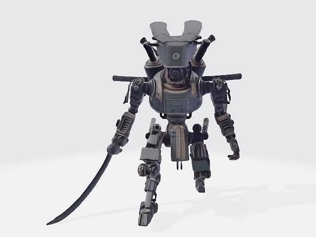Lowpoly samurai robot