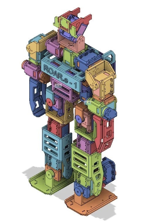 ROAR.e-1 3D printed (ROBOTIS-OP DARwin-OP) Clone with affordable servo