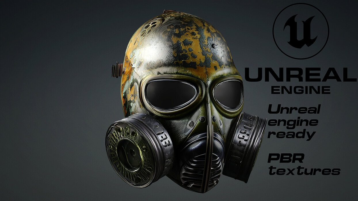 Apocalyptic Gas Mask game ready  UE5  FBX 