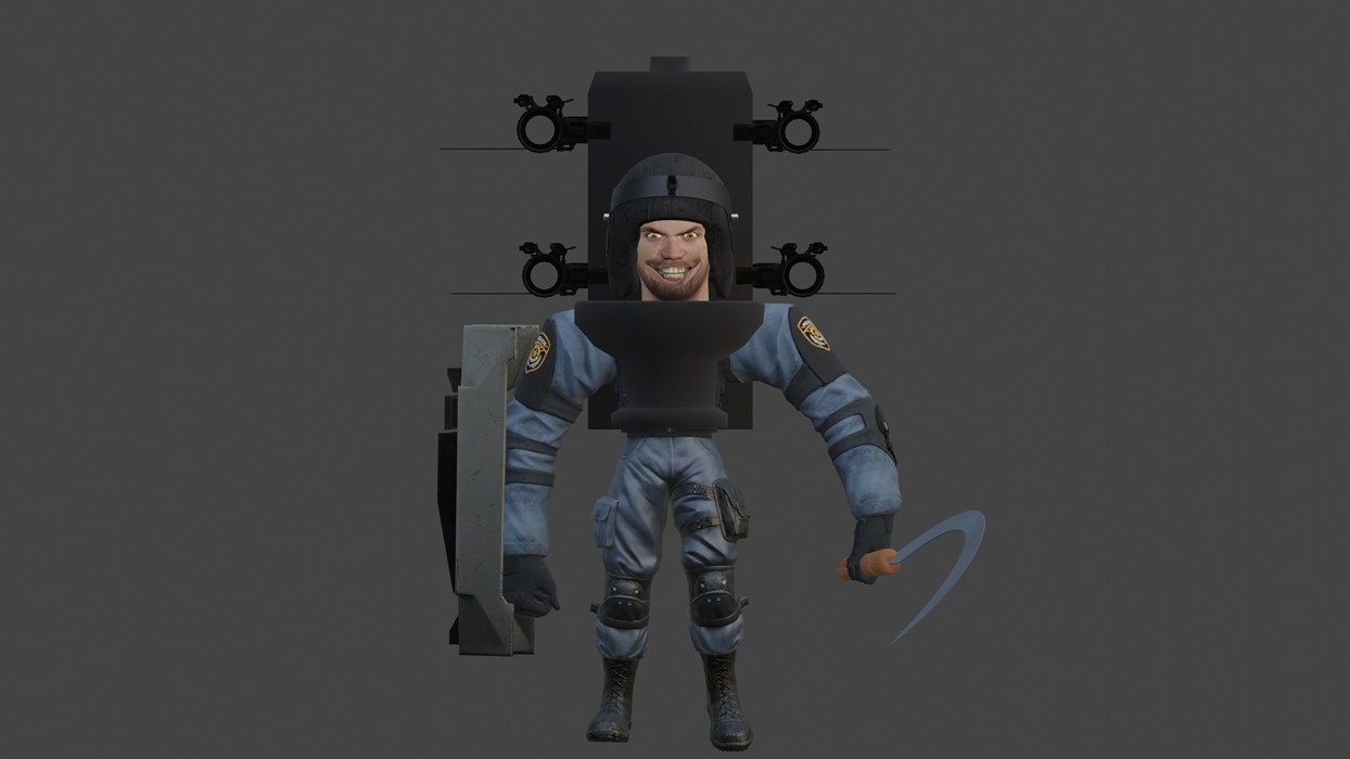 swat mutant police toilet