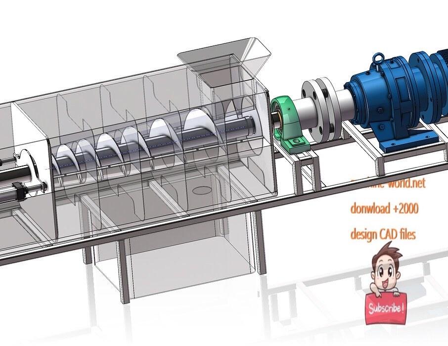 industrial 3D model Screw dewatering machine
