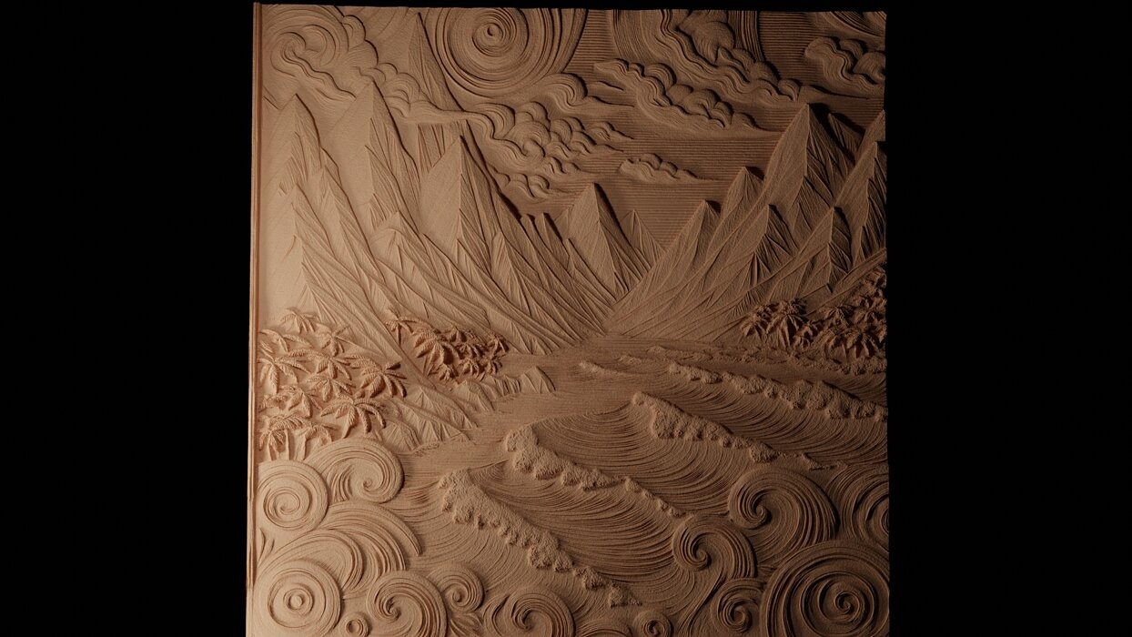 Delta CNC 3d Print High Relief Sand Casting