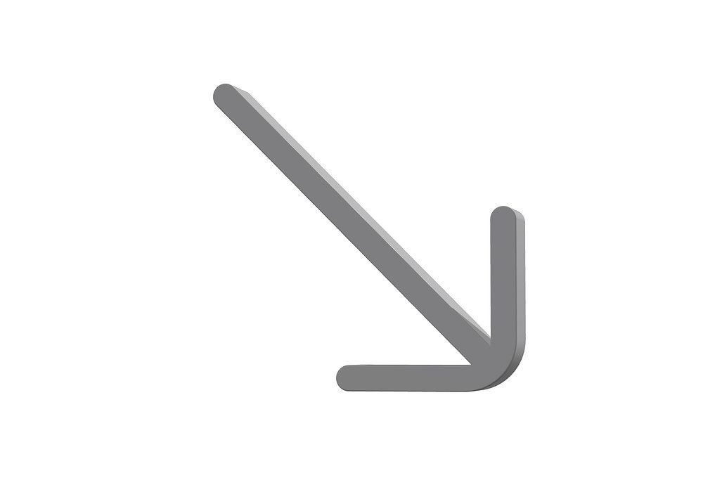 3d arrow down left