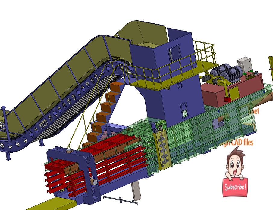 industrial 3D model Waste paper baler