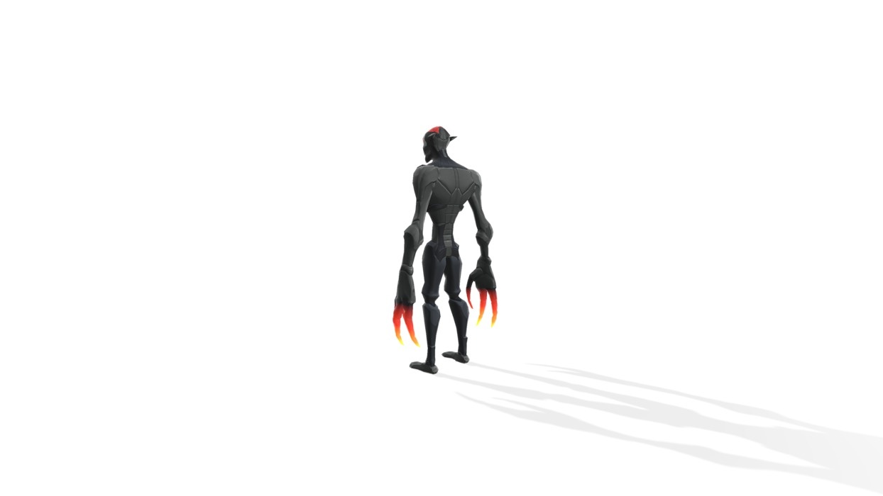 Evil Robot 3D Model  Sandman Shape Red Energy