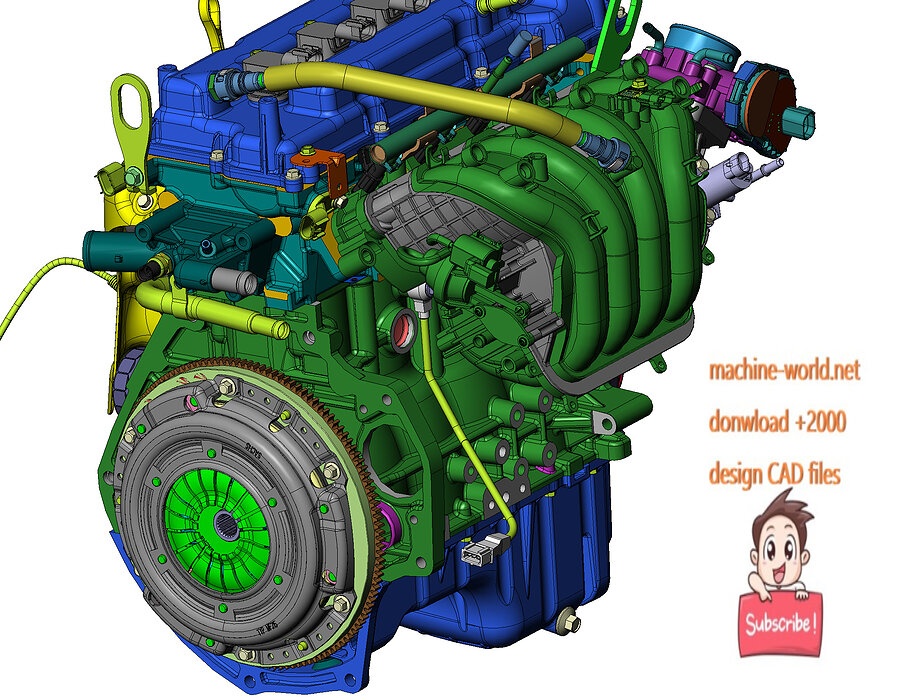 Car engine-industrial 3D model
