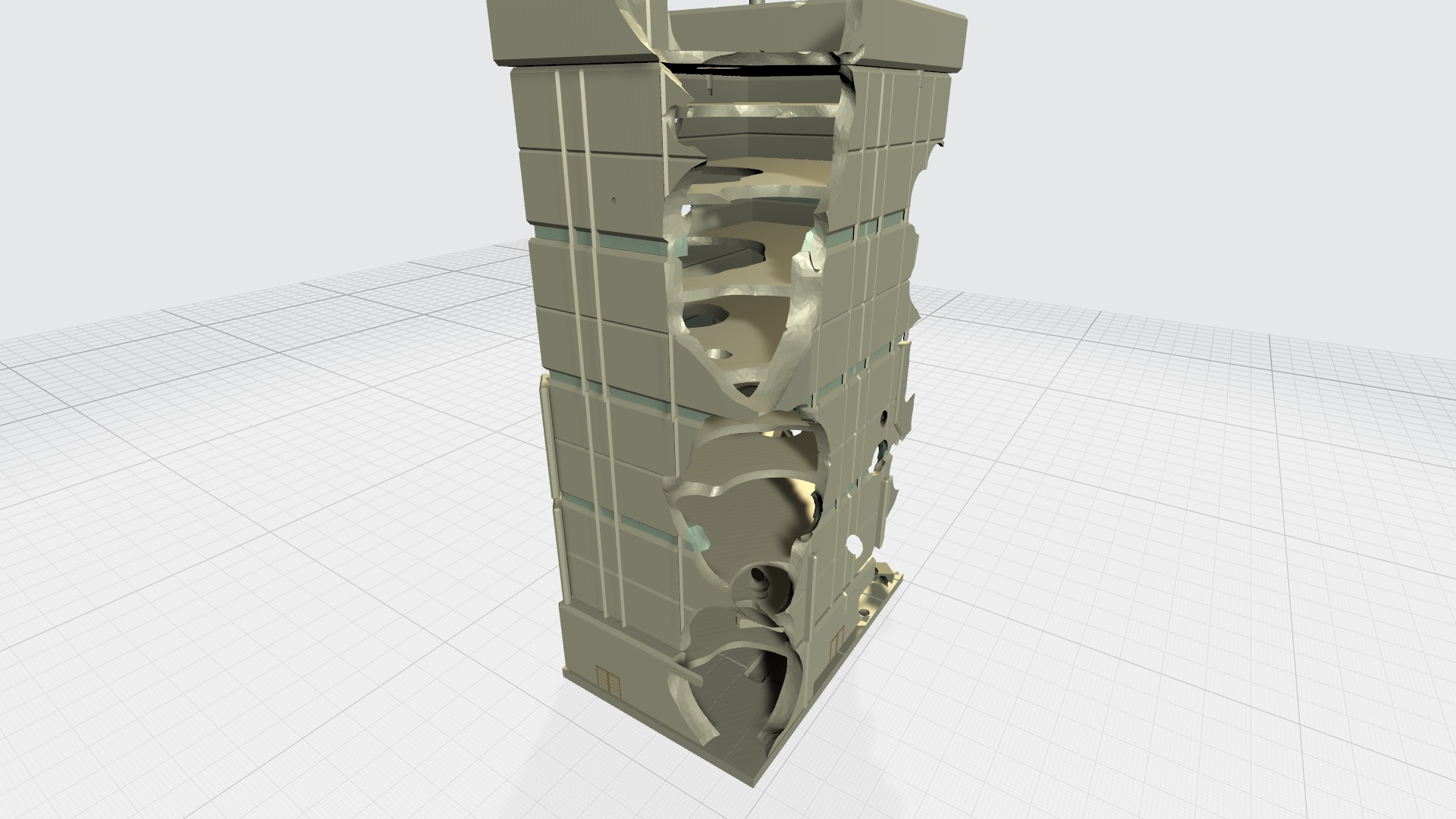 -MHB05F-E- MECHA SCI-FI TOWER AFTERMATH MODEL SCENE FIXTURE 3D PRINT FILES