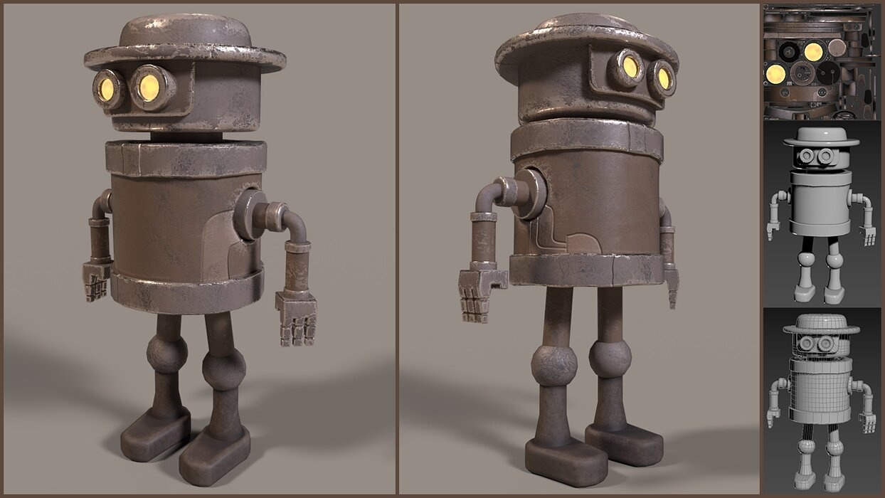 Simple Stylized Low-poly Robot