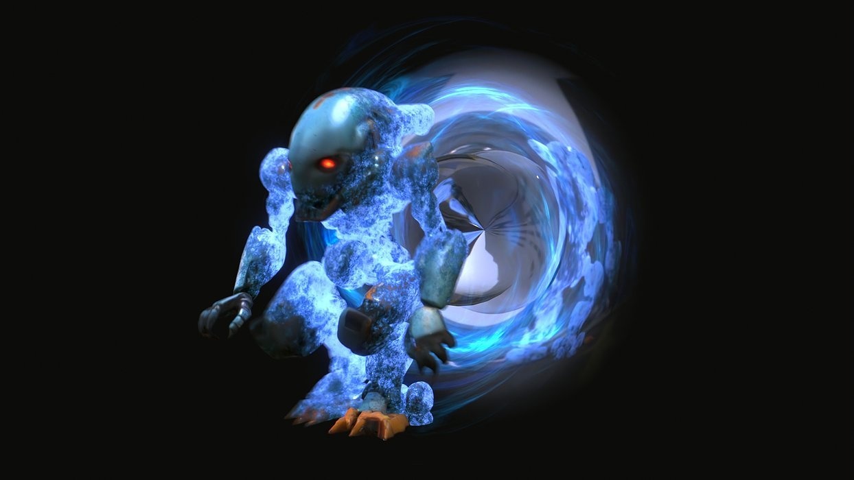 Robot with Portal Animated