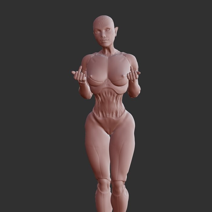 Sexy Mecha Babe NSFW Sci-Fi Statue for Resin Print