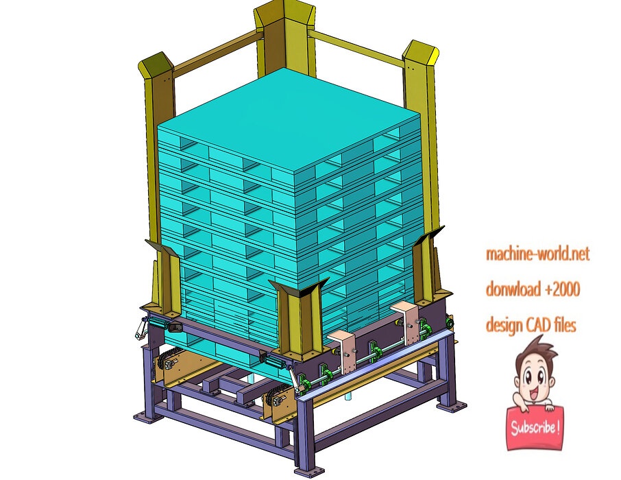 industrial 3D model Pallet sorting machine