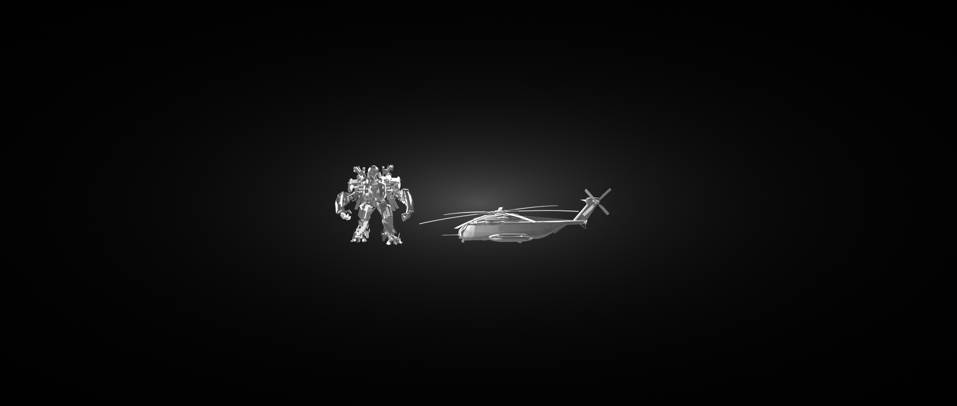 TRANSFORMER ROBOT MODEL WITH HELICOPTER