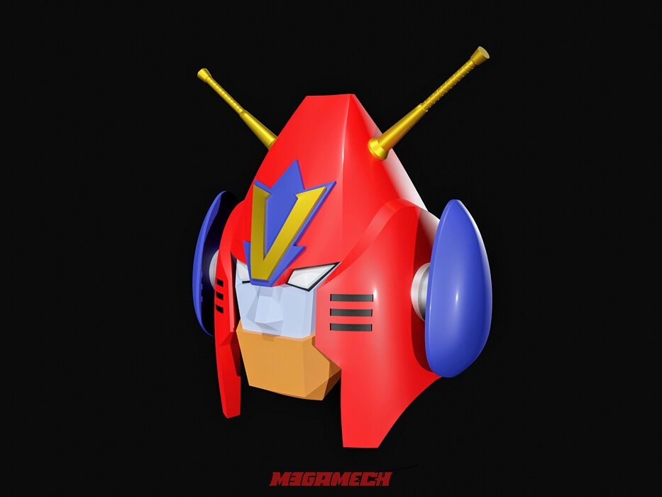 CHODENJI ROBO COMBATTLER V WEARABLE PRINTABLE HELMET HEAD