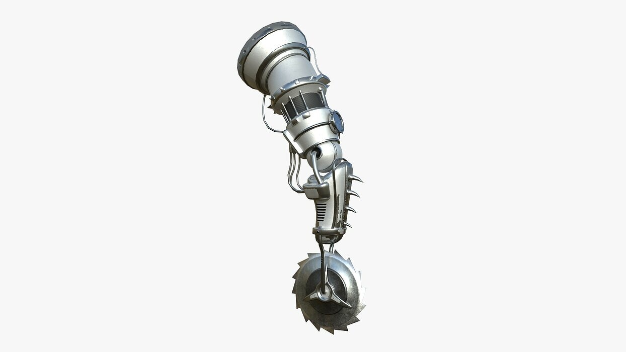 Robotic Arm A02 Bright Steel - Character Design SciFi