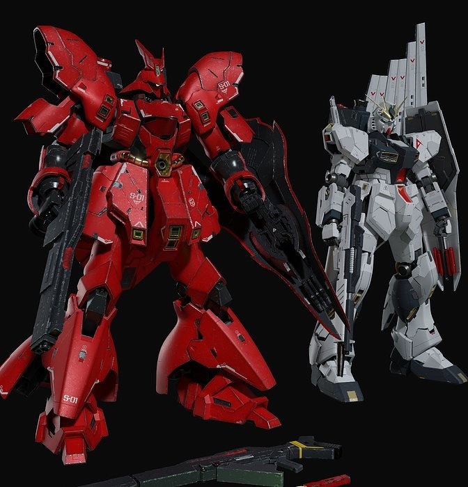 Nu gundam and Sazabi collection