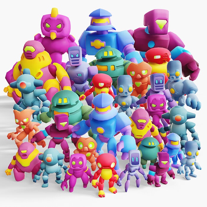 Cartoon Robots Pack 01
