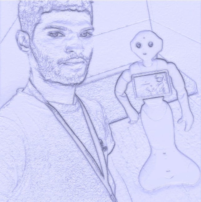 lithophane 3D Print me and pepper Robot