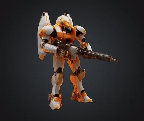 DIB ORANGE GIGA BOT STL OBJ GLB FOR 3D PRINTER