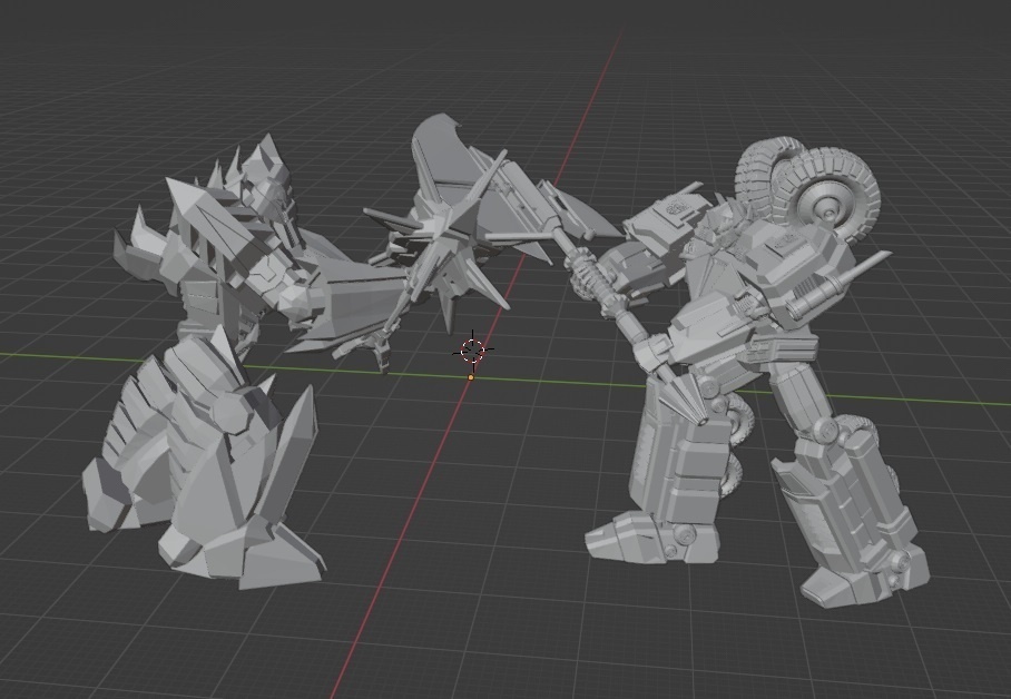 OPTIMUS PRIME V MEGATRON FALL OF CYBERTRON POSE 3
