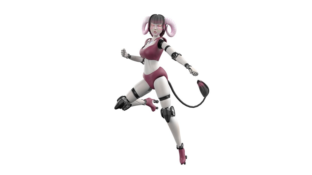 Robotic Character Hellen-Humanoid BLENDER RIGGED