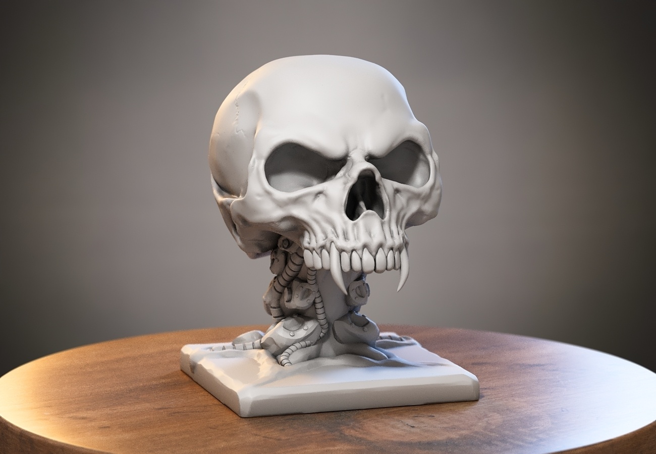 ROBOT SKULL HEADPHONE STAND, CYBORG HEADSET STAND, PERFECT GAMER GIFT, SCI-FI FANS GIFT, ROBOT SKULL HEADPHONE HOLDER A137 (1)