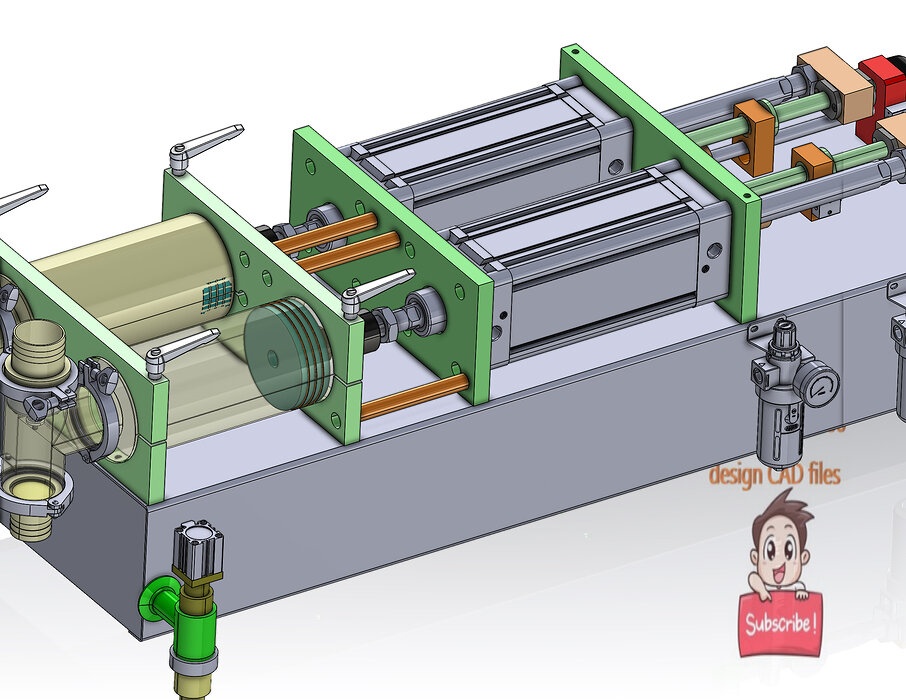 industrial 3D model manual filling mechanism