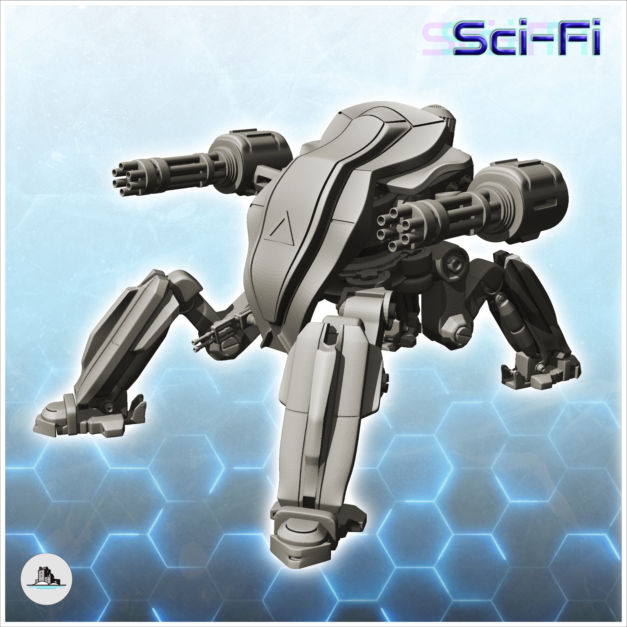 CISTIA COMBAT ROBOT (7) - FUTURE SCI-FI SF POST APOCALYPTIC TABLETOP SCIFI