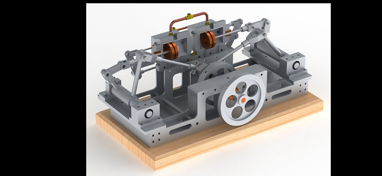 2 CYLINDER HORIZONTAL STEAM ENGINE OF THE MONITOR TYPE