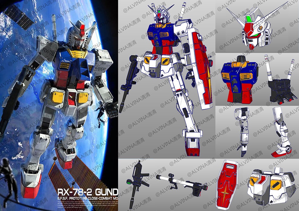 Gundam RX-78-2 Armor - DIY Cosplay Pepakura Foam Template