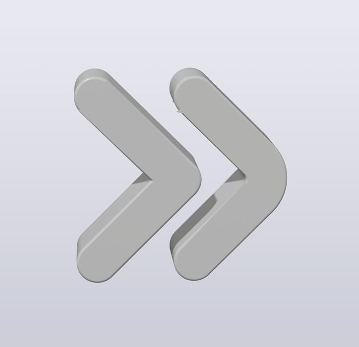 Double Arrow Shape Low Poly